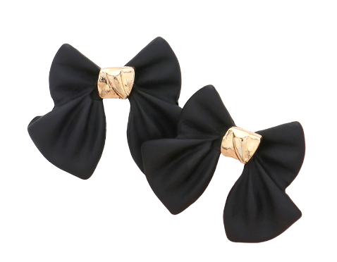 Black Bow Earrings