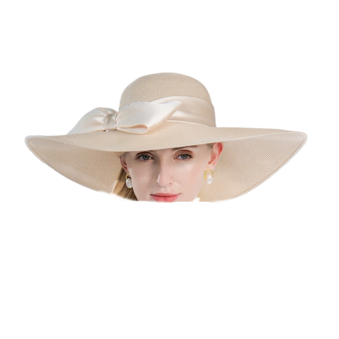 Elegant Wide Brim Hat with Bow