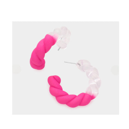 Lucid Hoops: Pink & White