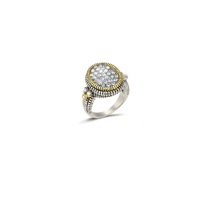 Two Tone Oval Stone Ring