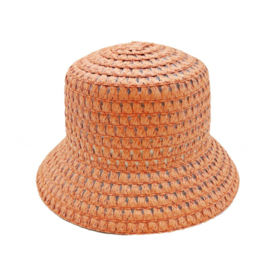 Straw Bucket Hat - Rust