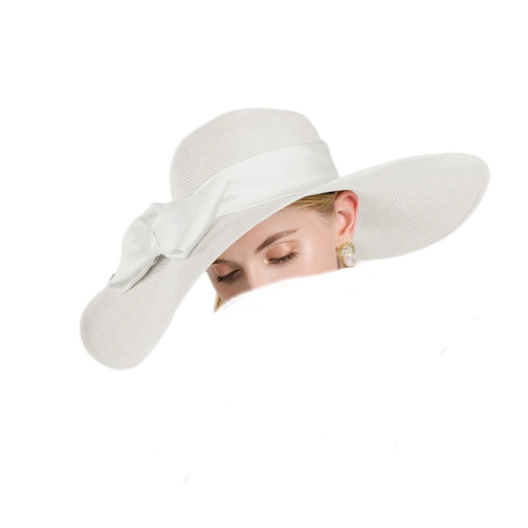 Elegant Wide Brim Hat with Bow