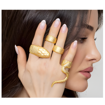 ZeyDor Gold Plated Snake Ring Set