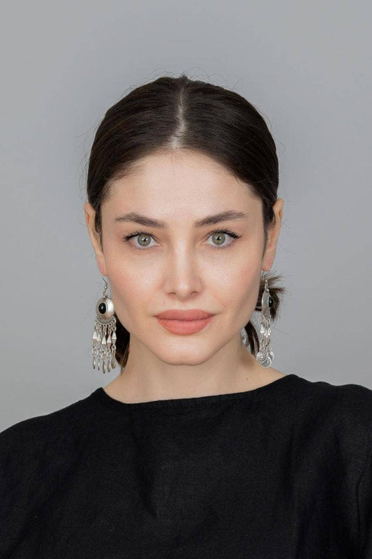 ZeyDor Bohemian Earrings with Black Stones 2196